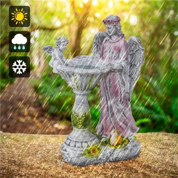 Solar Garden Statue for Outdoor Décor, Angel Garden Figurine with Color Changing - Picture 5 of 7